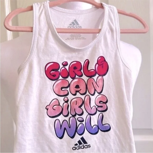 Adidas Kids' Girls Can Girls Will Tank Top - Picture 2 of 3